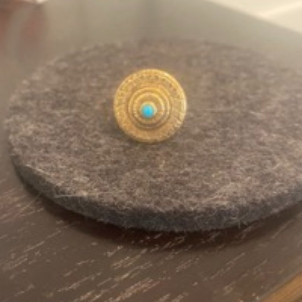 Turquoise Statement Ring Gold Plated - image 3